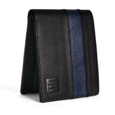 Hayes London | Maverick Black Genuine Leather Textured Wallet for Men - RFID Blocking, Slim Bifold Wallet with 11 Compartments